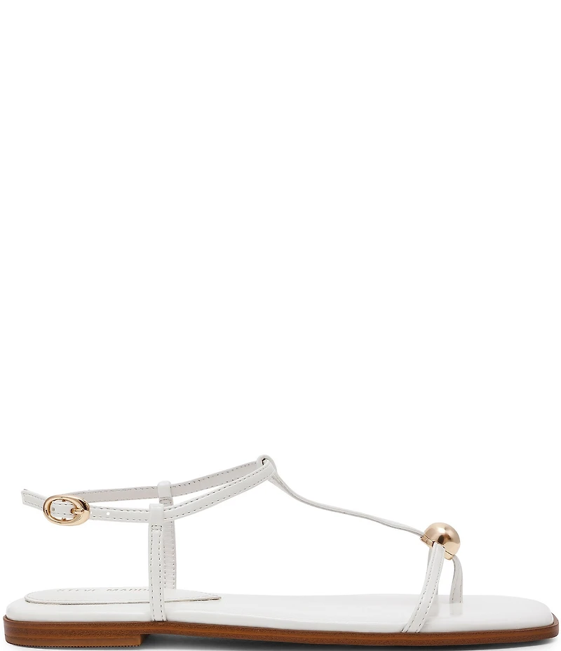 Steve Madden Ritzy T-Strap Hardware Detail Flat Sandals