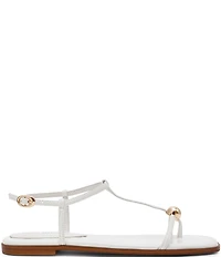 Steve Madden Ritzy T-Strap Hardware Detail Flat Sandals