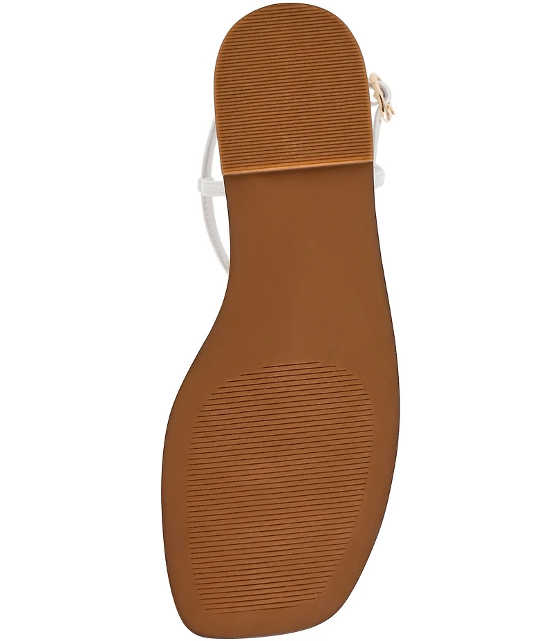 Steve Madden Ritzy T-Strap Hardware Detail Flat Sandals