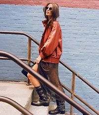 Steve Madden Rocky Distressed Leather Buckle Hardware Tall Moto Engineer Boots