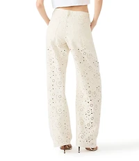 Steve Madden Rori Low Curve Denim Eyelet Jeans