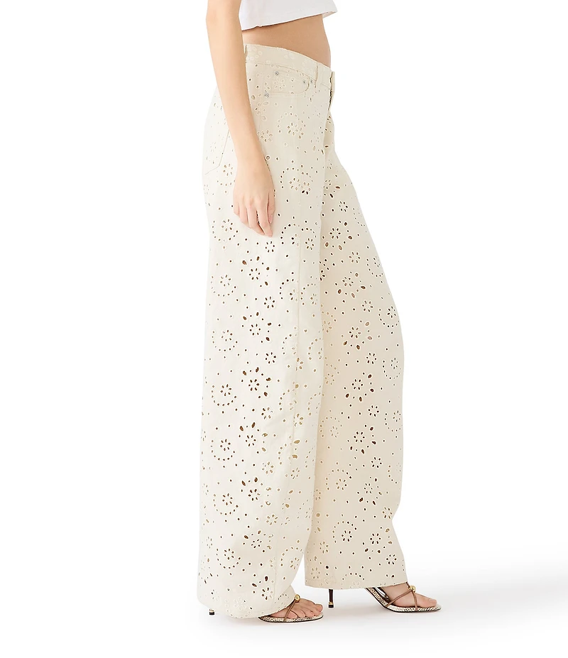 Steve Madden Rori Low Curve Denim Eyelet Jeans