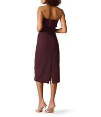 Steve Madden Roslynn Ponte Knit Strapless Sleeveless Midi Dress
