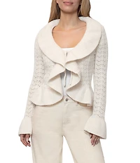 Steve Madden Ruffle Tie Front Cardigan