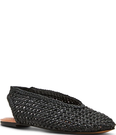 Steve Madden Rumi Leather Woven Slingback Flats