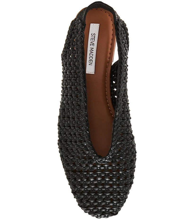 Steve Madden Rumi Leather Woven Slingback Flats