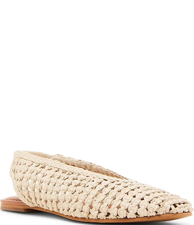 Steve Madden Rumi Leather Woven High Vamp Slingback Flats