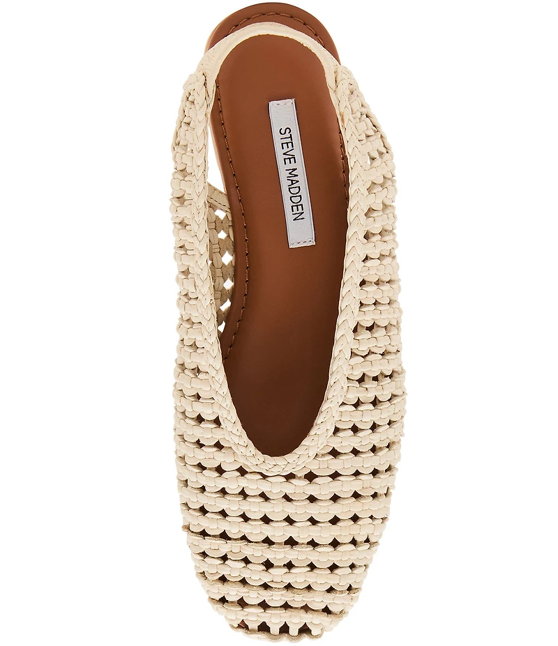 Steve Madden Rumi Leather Woven Slingback Flats