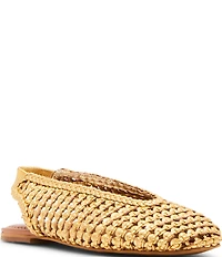 Steve Madden Rumi Leather Woven High Vamp Slingback Flats