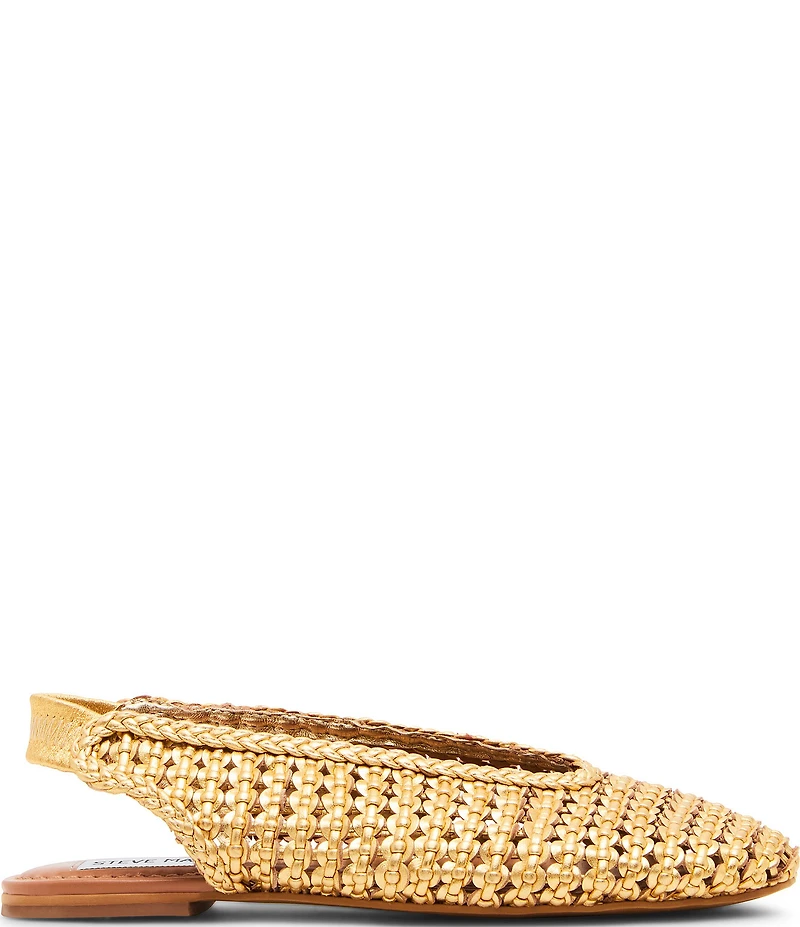 Steve Madden Rumi Leather Woven Slingback Flats