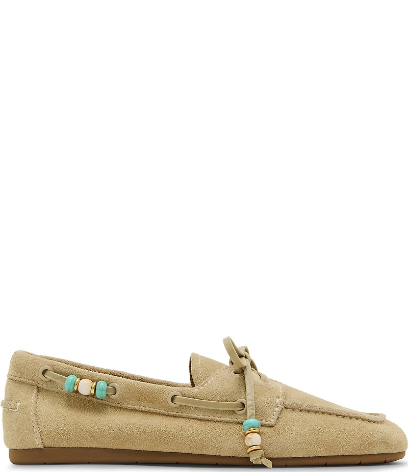 Steve Madden Sag-B Suede Bow Detail Boat Shoes