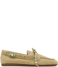 Steve Madden Sag-B Suede Bow Detail Boat Shoes