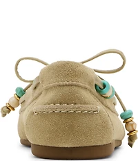 Steve Madden Sag-B Suede Bow Detail Boat Shoes