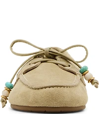 Steve Madden Sag-B Suede Bow Detail Boat Shoes