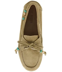 Steve Madden Sag-B Suede Bow Detail Boat Shoes