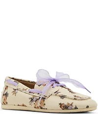 Steve Madden Sag Bow Detail Floral Print Boat Shoes
