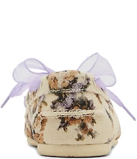 Steve Madden Sag Bow Detail Floral Print Boat Shoes