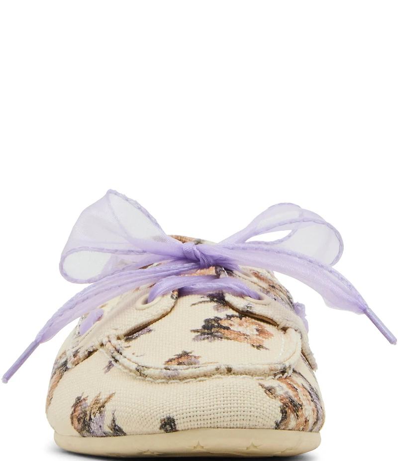 Steve Madden Sag Bow Detail Floral Print Boat Shoes