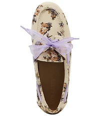 Steve Madden Sag Bow Detail Floral Print Boat Shoes