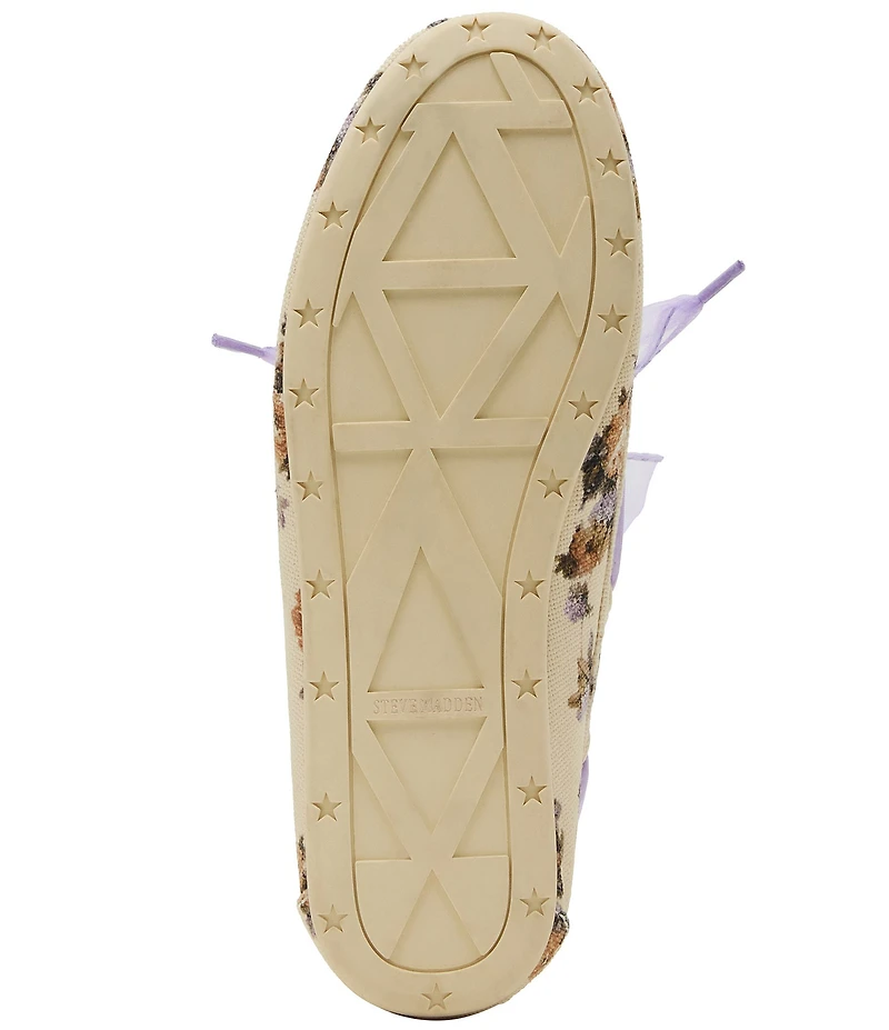 Steve Madden Sag Bow Detail Floral Print Boat Shoes