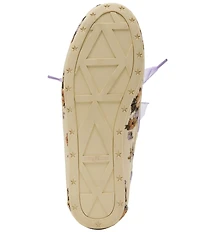 Steve Madden Sag Bow Detail Floral Print Boat Shoes