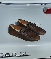 Steve Madden Sag Distressed Leather Bow Detail Boat Shoes