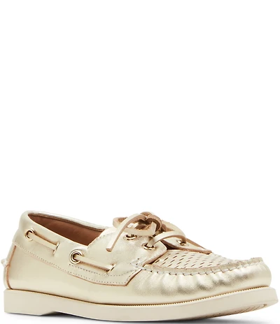 Steve Madden Sail Perforated Leather Boat Shoes