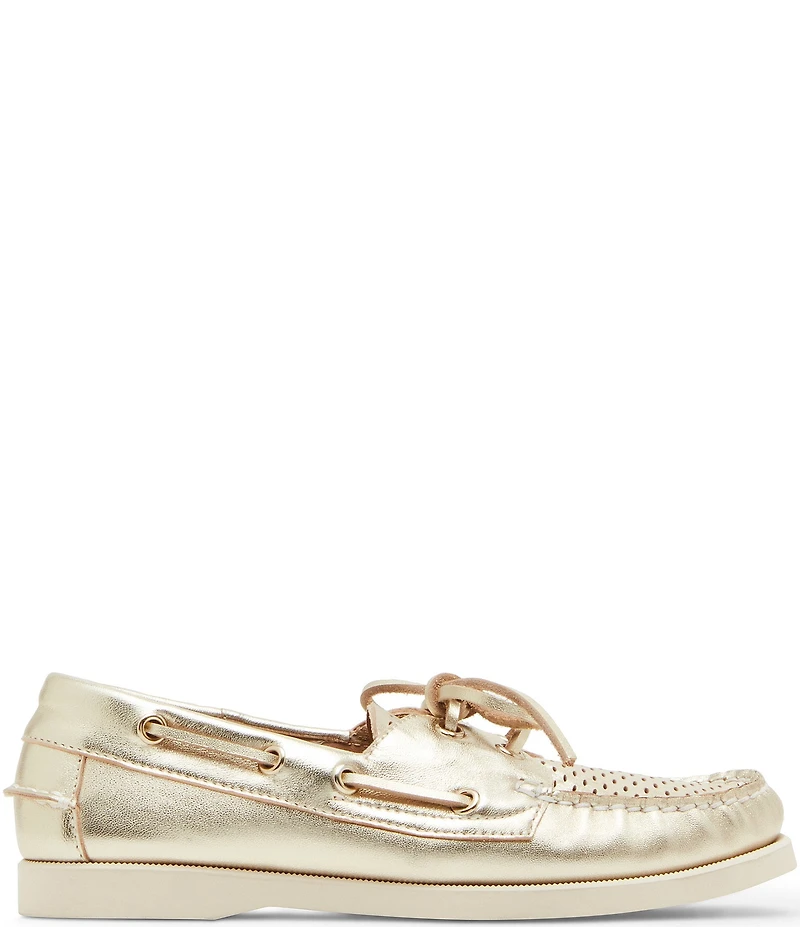 Steve Madden Sail Perforated Leather Boat Shoes
