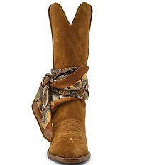 Steve Madden Sally Scarf Suede Mid Calf Western Boots