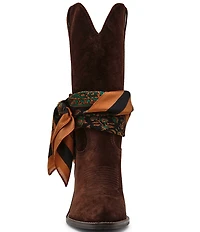 Steve Madden Sally Scarf Suede Mid Calf Western Boots