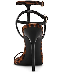 Steve Madden Salma Satin Mixed Animal Strappy Stiletto Dress Sandals