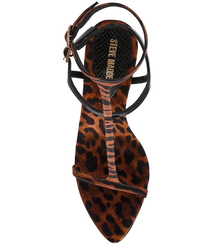 Steve Madden Salma Satin Mixed Animal Strappy Stiletto Dress Sandals