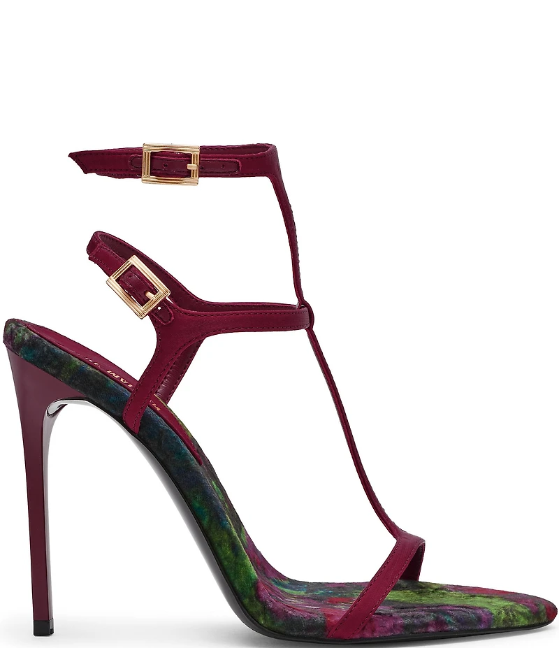 Steve Madden Salma Satin Floral Strappy Stiletto Dress Sandals