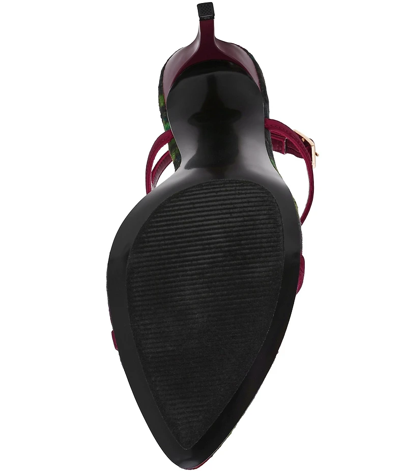 Steve Madden Salma Satin Floral Strappy Stiletto Dress Sandals