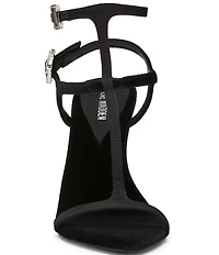 Steve Madden Salma Satin Strappy Ornamented Buckle Stiletto Dress Sandals