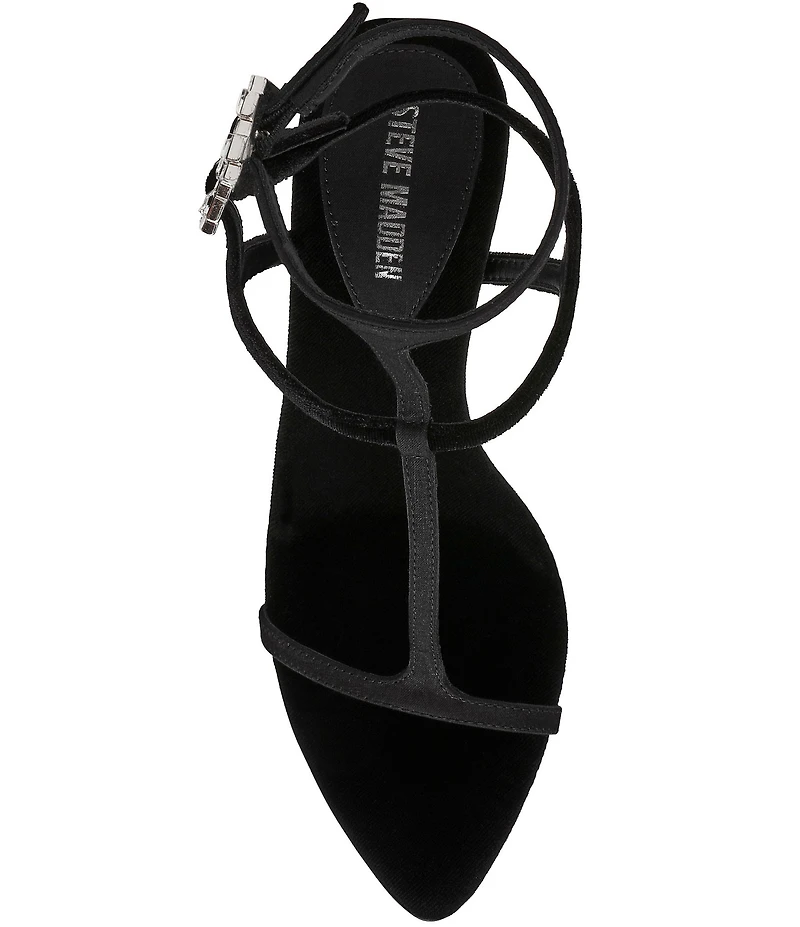 Steve Madden Salma Satin Strappy Ornamented Buckle Stiletto Dress Sandals
