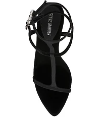 Steve Madden Salma Satin Strappy Ornamented Buckle Stiletto Dress Sandals