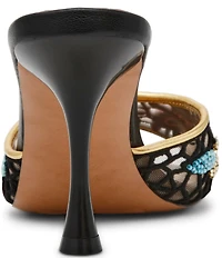 Steve Madden Santi Mesh Floral Beaded Dress Slide Sandals