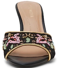 Steve Madden Santi Mesh Floral Beaded Dress Slide Sandals