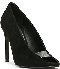 Steve Madden Santino Suede Clear Peep Toe Pumps