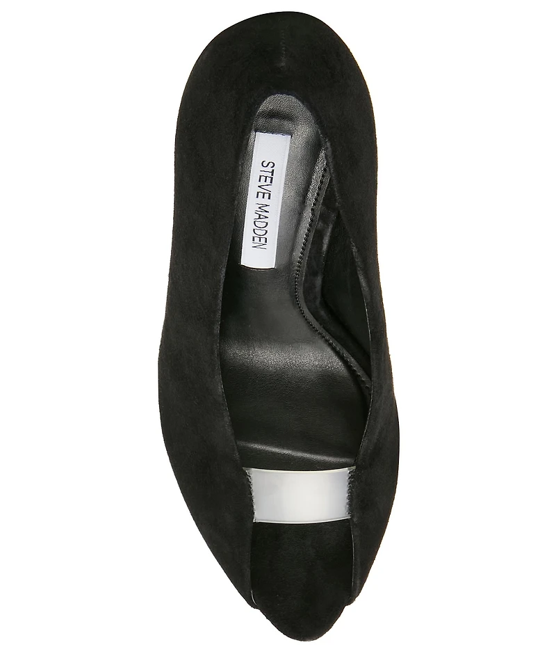 Steve Madden Santino Suede Clear Peep Toe Pumps
