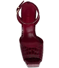 Steve Madden Sass Croco Embossed Patent Leather Platform Dress Sandals