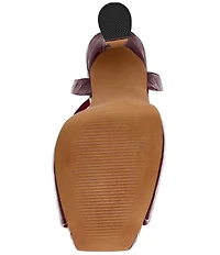 Steve Madden Sass Croco Embossed Patent Leather Platform Dress Sandals