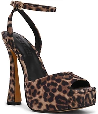 Steve Madden Sass Leopard Print Suede Platform Dress Sandals