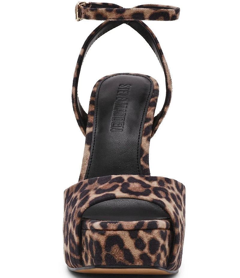 Steve Madden Sass Leopard Print Suede Platform Dress Sandals