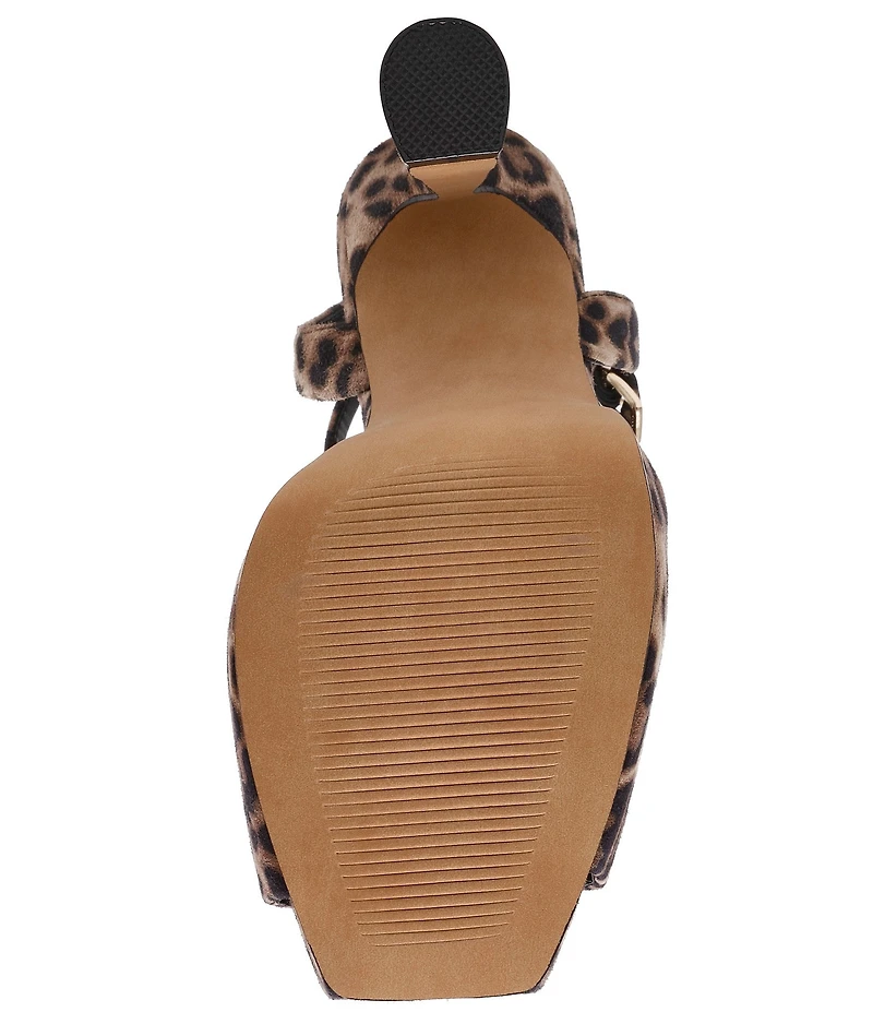 Steve Madden Sass Leopard Print Suede Platform Dress Sandals