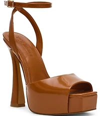 Steve Madden Sass Glossy Leather Platform Dress Sandals