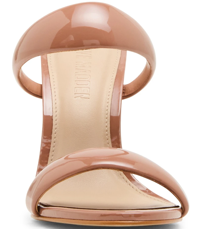 Steve Madden Saturn Patent Leather Tubular Stiletto Dress Slide Sandals