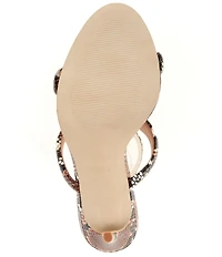 Steve Madden Saturn Snake Print Tubular Strap Stiletto Dress Slide Sandals