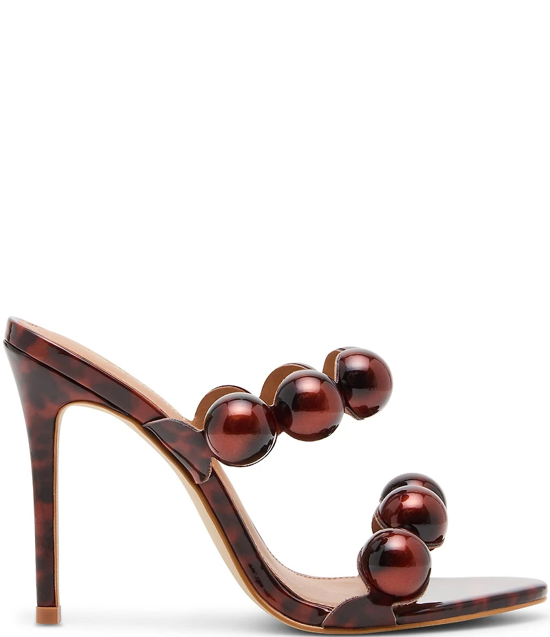 Steve Madden Saturn Tortoise Bead Strap Stiletto Dress Sandals